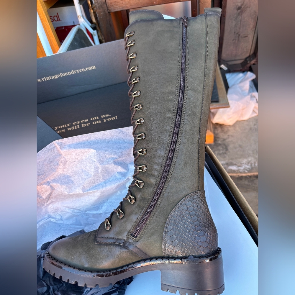 Vintage Foundry Henrietta Lace-Up Knee-High Boots